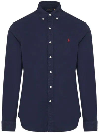 Polo Ralph Lauren Classic Fit Linen-cotton Shirt In Newport Navy