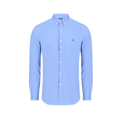 Polo Ralph Lauren Classic Fit Long Sleeve Poplin Button Down Shirt In Light Blue
