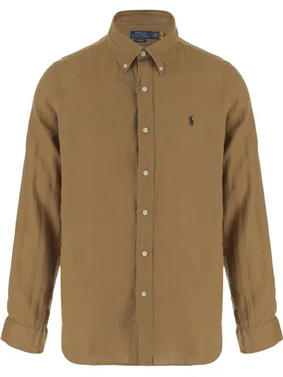 Polo Ralph Lauren Ralph Lauren Long Sleeve Corduroy Shirt Beige In Brown