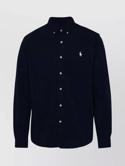 Polo Ralph Lauren Cotton Shirt Button-down Collar Long Sleeves In Black