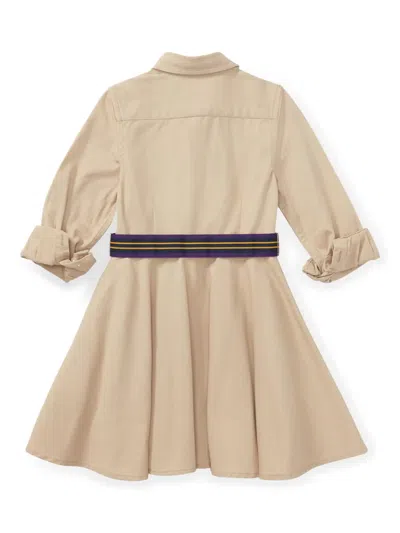 Polo Ralph Lauren Kids' Cotton Shirt Dress In Brown