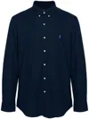 POLO RALPH LAUREN COTTON SHIRT IN NAVY BLUE WITH LOGO