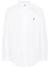 Polo Ralph Lauren Embroidered-logo Cotton Shirt In White