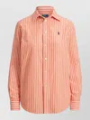Polo Ralph Lauren Relaxed Fit Striped Cotton Shirt Clothing In Orange