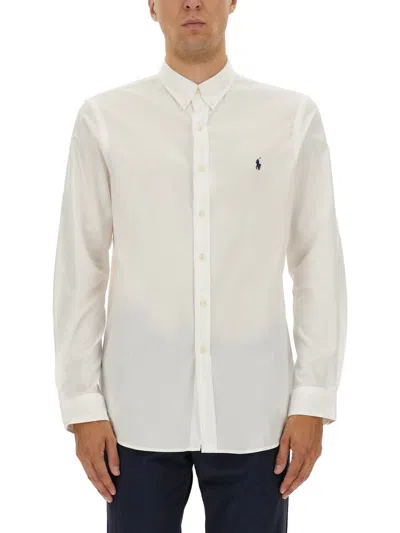 Polo Ralph Lauren Custom Fit Corduroy Long-sleeve Shirt In Neutral