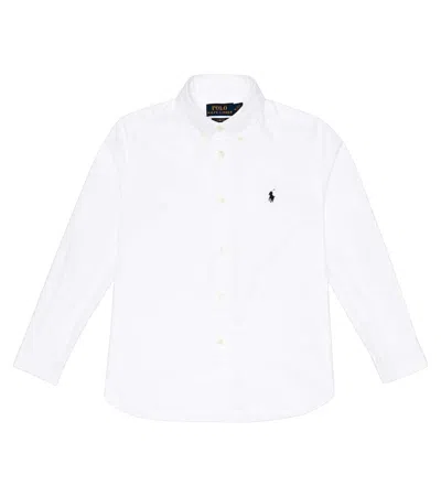 Polo Ralph Lauren Kids' Child Oxford Shirt In White Slim-fit Cotton In Bianco