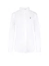 Polo Ralph Lauren Cotton Popeline Shirt With Logo Embroidery In White
