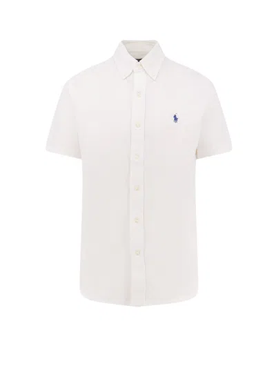 Polo Ralph Lauren Cotton Shirt With Embroidered Logo On The Front In White