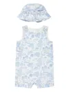 Polo Ralph Lauren Riviera Toile Cotton Overall & Hat Set In Blue