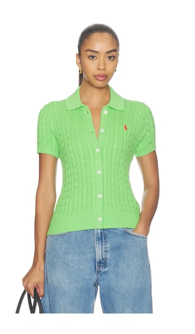 Polo Ralph Lauren Cotton Short Sleeve Cardigan In Green