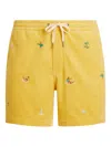 Polo Ralph Lauren Mens Corduroy Embroidered Cotton Shorts Beach Yellow Emb In Yellow
