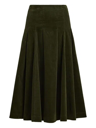 Polo Ralph Lauren Cotton Skirt With Logo In Green