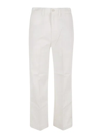 Polo Ralph Lauren Cotton Straight Leg Trousers In White