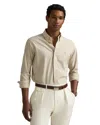 Polo Ralph Lauren Cotton Stretch Gingham Check Classic Fit Button Down Shirt In Costal Beige/ White