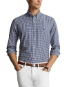 POLO RALPH LAUREN COTTON STRETCH POPLIN GINGHAM CHECK CLASSIC FIT BUTTON DOWN SHIRT