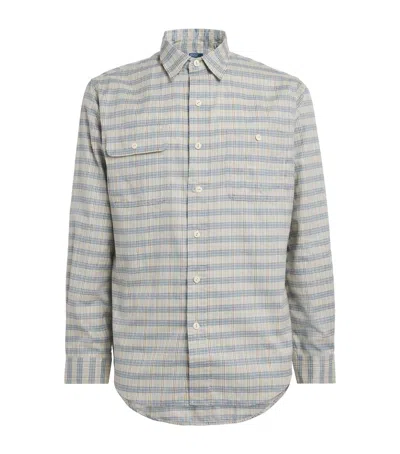 Polo Ralph Lauren Cotton Striped Indigo Shirt In Neutral