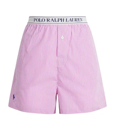 Polo Ralph Lauren Cotton Stripe Logo Pyjama Shorts In Multi