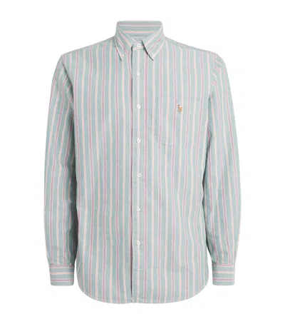 Polo Ralph Lauren Cotton Stripe Oxford Shirt In Gray