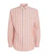 Polo Ralph Lauren Cotton Stripe Oxford Shirt In Orange