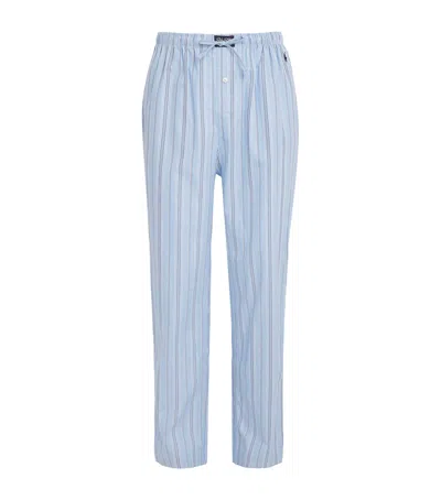 Polo Ralph Lauren Cotton Stripe Polo Pony Pyjama Trousers In Blue
