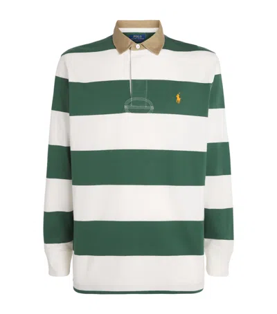 Polo Ralph Lauren Cotton Stripe Polo Pony Rugby Shirt In Animal Print