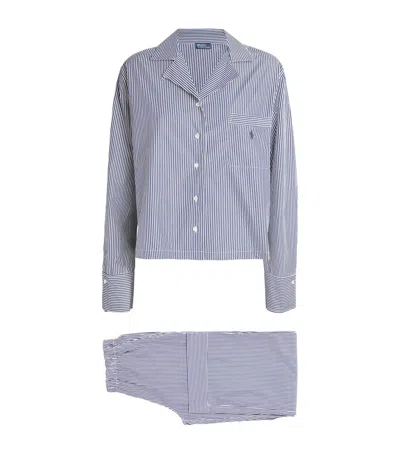 Polo Ralph Lauren Cotton Stripe Pyjama Set In Blue