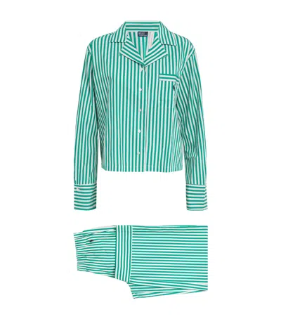 Polo Ralph Lauren Cotton Stripe Pyjama Set In Green