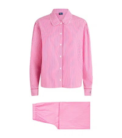 Polo Ralph Lauren Cotton Stripe Pyjama Set In Pink