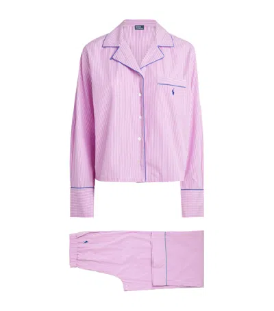 Polo Ralph Lauren Cotton Stripe Pyjama Set In Pink