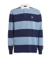 Polo Ralph Lauren Multicolor Polo Shirt With Logo Embroidery On The Front And All-over Striped Motif In Blue