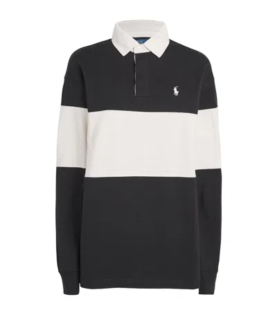 Polo Ralph Lauren Cotton Stripe Rugby Shirt In Black