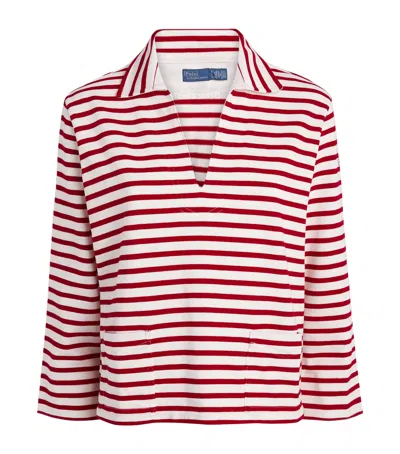 Polo Ralph Lauren Cotton Stripe Rugby Shirt In Red