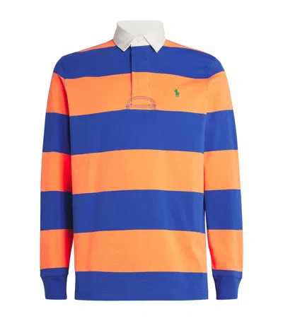 Polo Ralph Lauren Cotton Striped Rugby Shirt In Orange