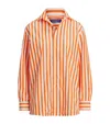 Polo Ralph Lauren Gestreiftes Baumwollhemd In Orange