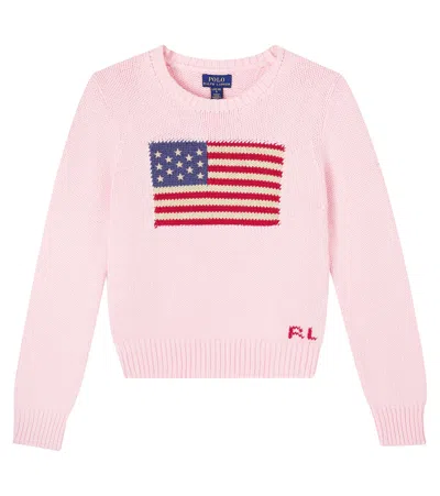 Polo Ralph Lauren Kids' Cotton Sweater In Pink