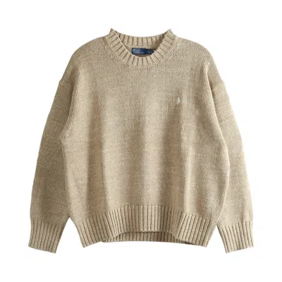 Pre-owned Polo Ralph Lauren Cotton Sweater Pullover 'khaki' | Tan | Women's Size M In Brown