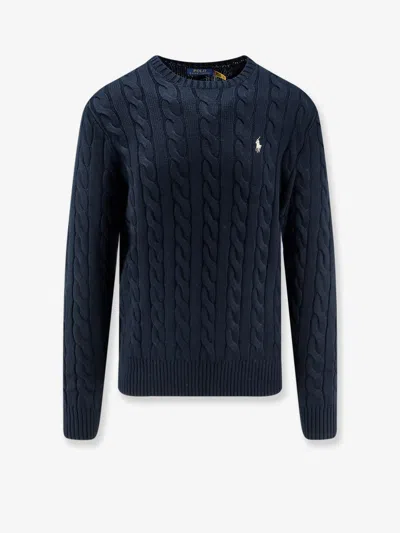 Polo Ralph Lauren Cotton Sweater With Cable Knit In Blue