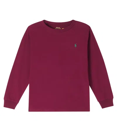 Polo Ralph Lauren Kids' Cotton Sweatshirt In Burgundy