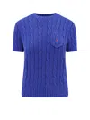 Polo Ralph Lauren Cotton Sweatshirt With Embroidered Logo In Blau 1