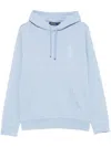 Polo Ralph Lauren Cotton Sweatshirt With Kangaroo Pocket And Drawstring Hood In Blue