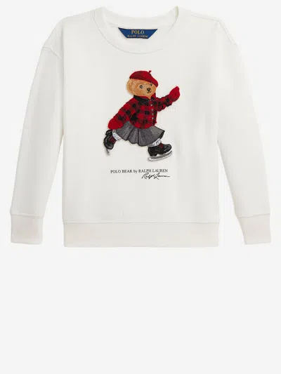 POLO RALPH LAUREN COTTON SWEATSHIRT WITH POLO BEAR PRINT