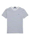 Polo Ralph Lauren Jersey Knit Crewneck Stripe T-shirt In Blue