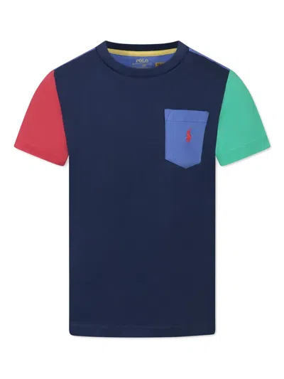 Polo Ralph Lauren Kids' Cotton T-shirt In Blue