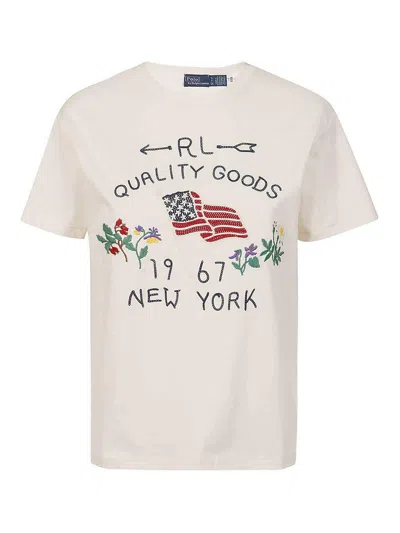 Polo Ralph Lauren Cotton T-shirt In Cream