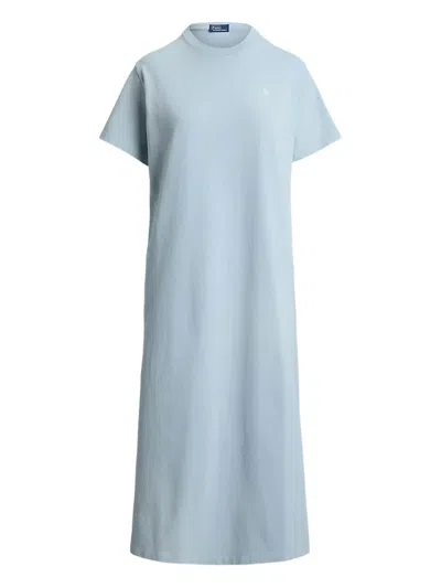 Polo Ralph Lauren Cotton T-shirt Dress In Alpine Blue