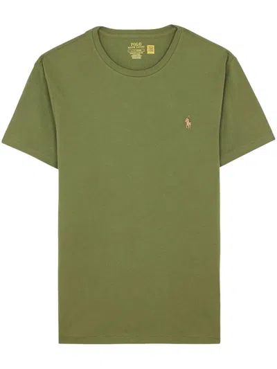 Polo Ralph Lauren Cotton T-shirt In Military Green With Logo