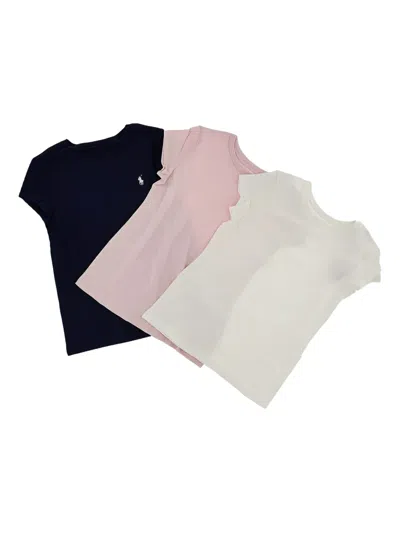 Polo Ralph Lauren Kids' Cotton T-shirt (pack Of Three) In White
