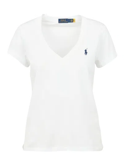Polo Ralph Lauren Cotton Jersey V-neck T-shirt In White