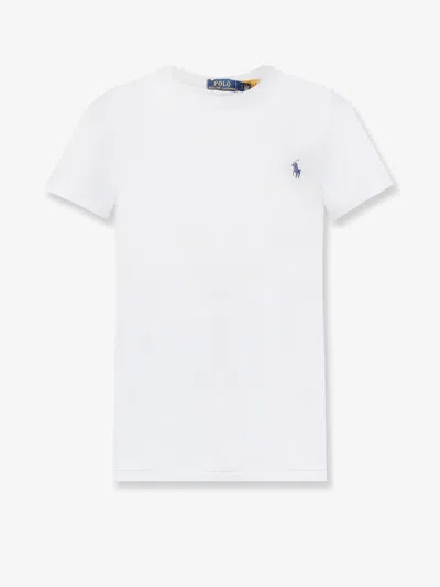 Polo Ralph Lauren Cotton T-shirt With Contrasting Logo In White