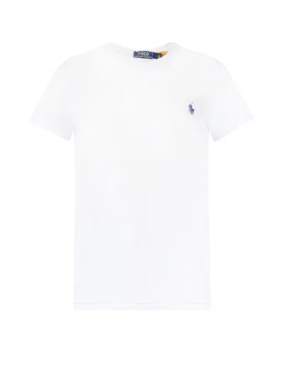 Polo Ralph Lauren Cotton T-shirt With Contrasting Logo In White